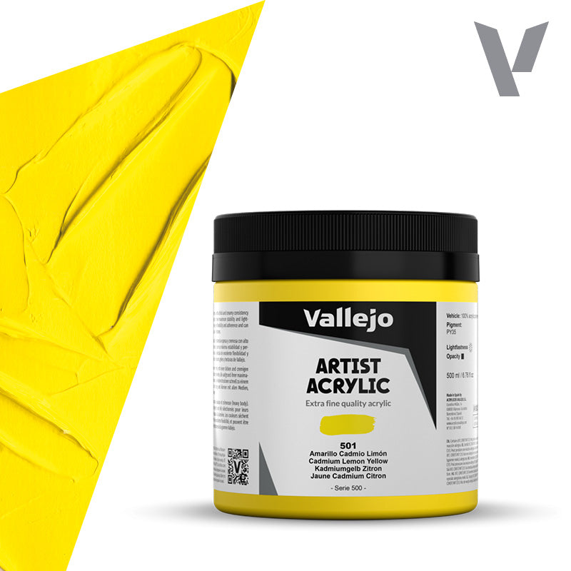 vallejo-acrylique-beaux-arts-jaune-cadmium-citron-500-ml-peinture-acrylique image 1