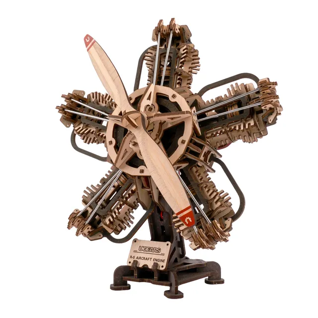 ugears-r-5-aircraft-engine-maquette-bois-moteur-d-avion-radial-5-cylindres image 1
