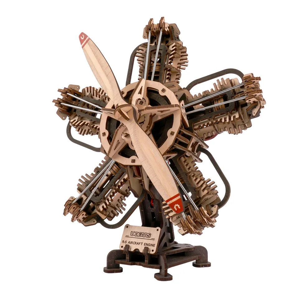 ugears-r-5-aircraft-engine-maquette-bois-moteur-d-avion-radial-5-cylindres image 1