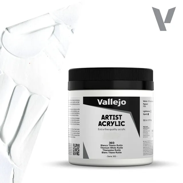 vallejo-acrylique-beaux-arts-500-ml-blanc-titane-rutile-opaque-pw6 image 1