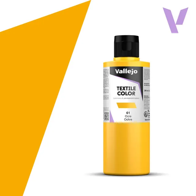 vallejo-textile-color-ocre-200-ml-peinture-tissu-sans-fixation-fer image 1