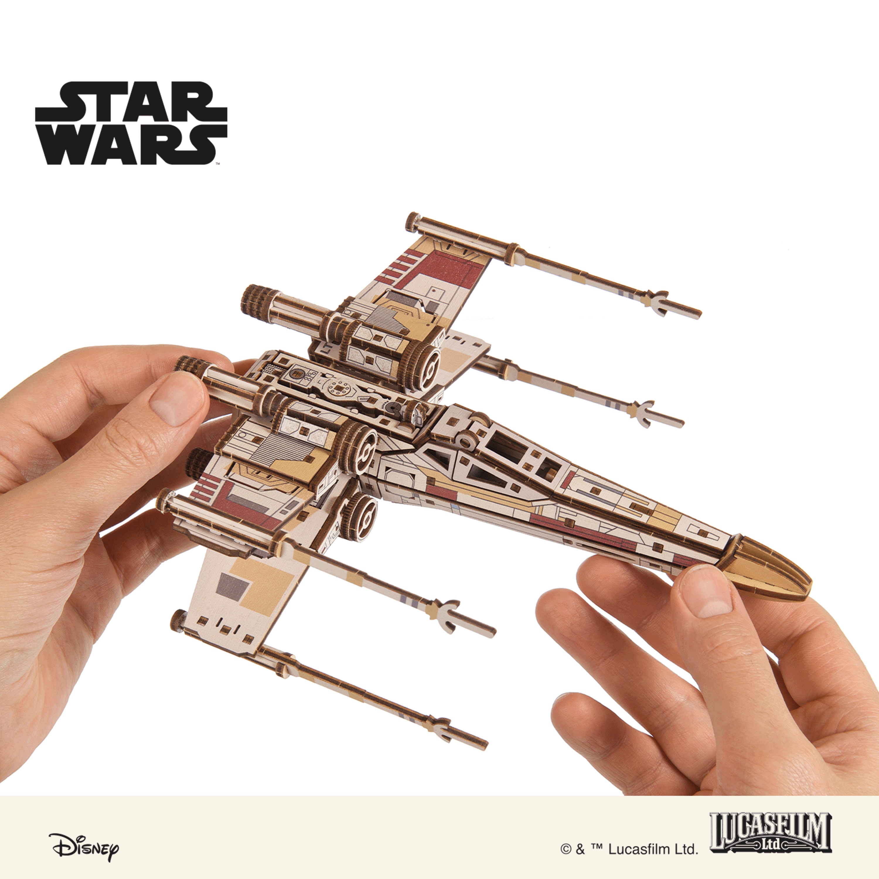 ugears-luke-skywalker-s-x-wing-starfighter-maquette-m-canique-en-bois-3d image 6