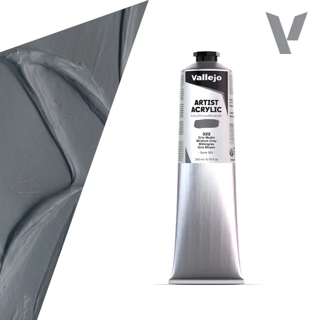 vallejo-peinture-acrylique-gris-moyen-200-ml-beaux-arts image 1