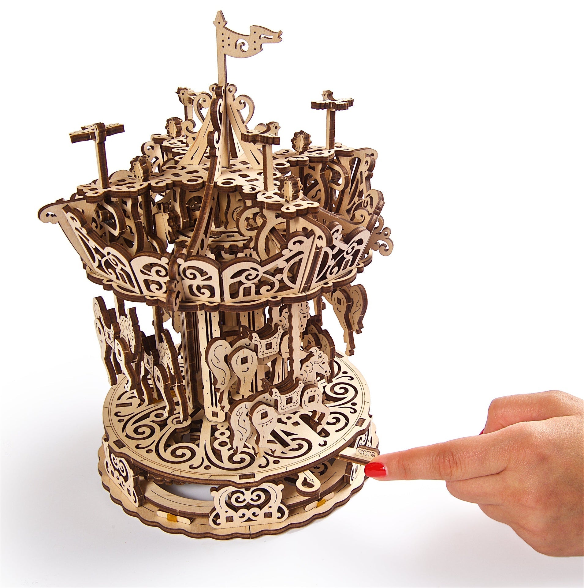 ugears-carousel-puzzle-3d-m-canique-man-ge-en-bois image 4