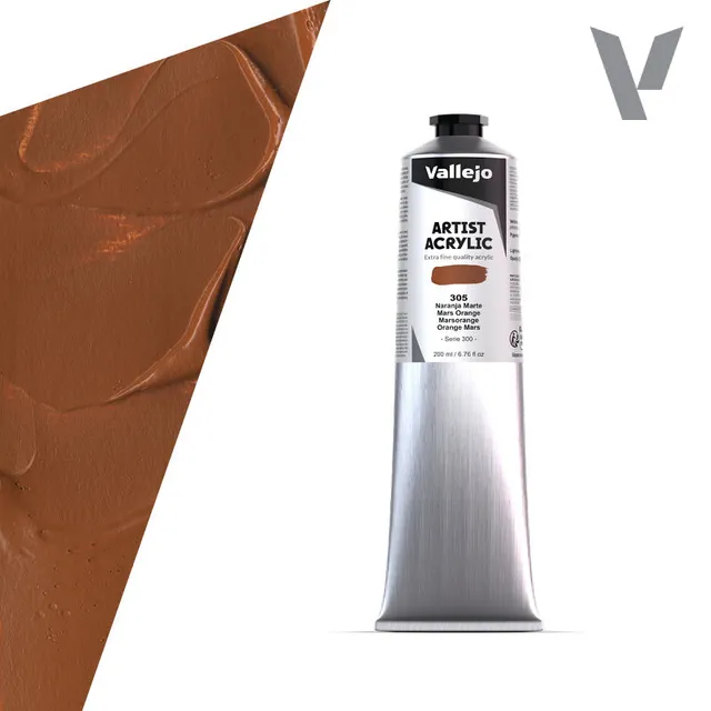 vallejo-acrylic-artist-color-orange-de-mars-opaque-200-ml image 1