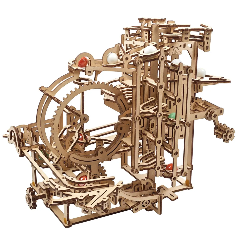 ugears-marble-run-stepped-hoist-circuit-de-billes-m-canique-en-bois image 1