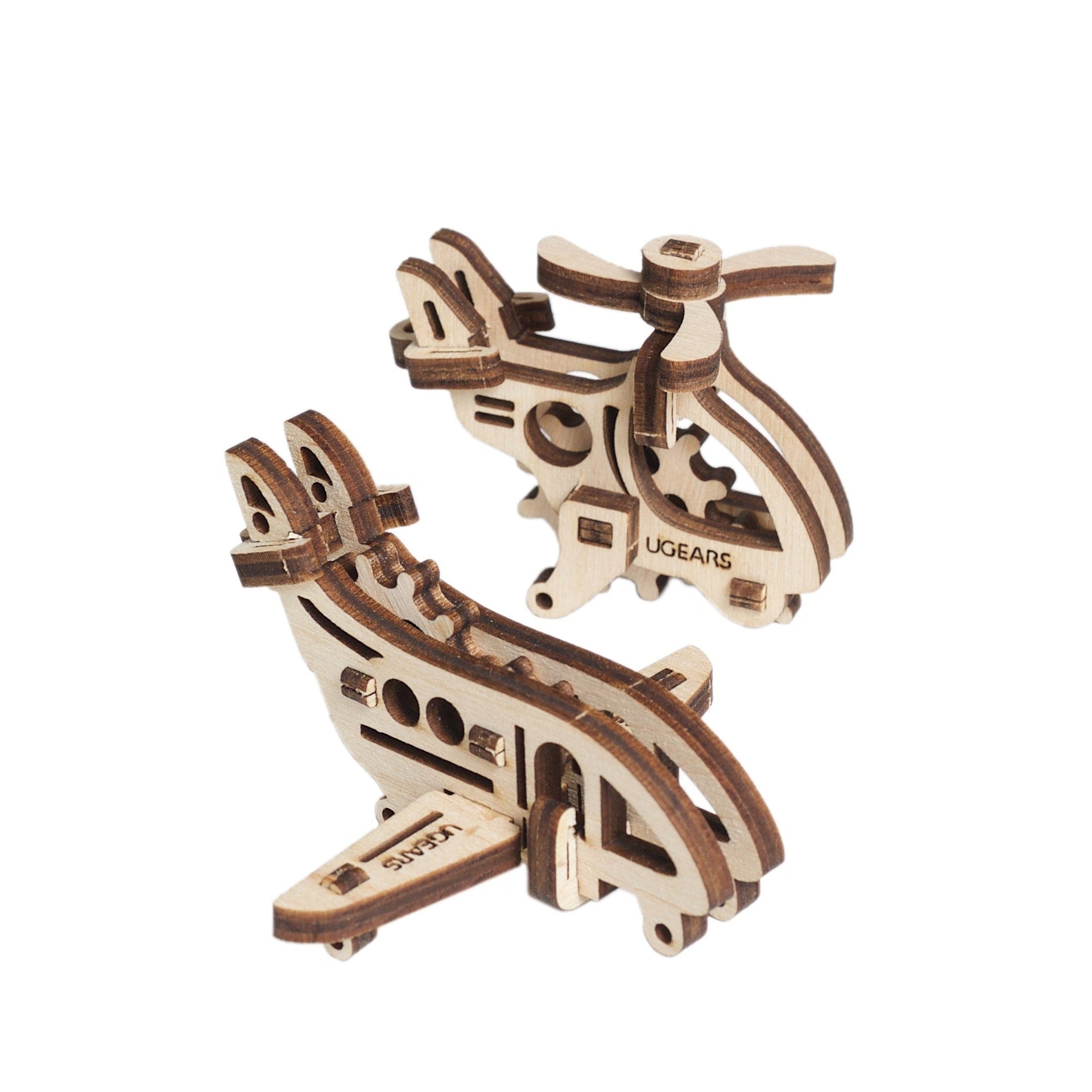 ugears-u-fidgets-aircraft-set-4-mini-maquettes-bois-avions image 2