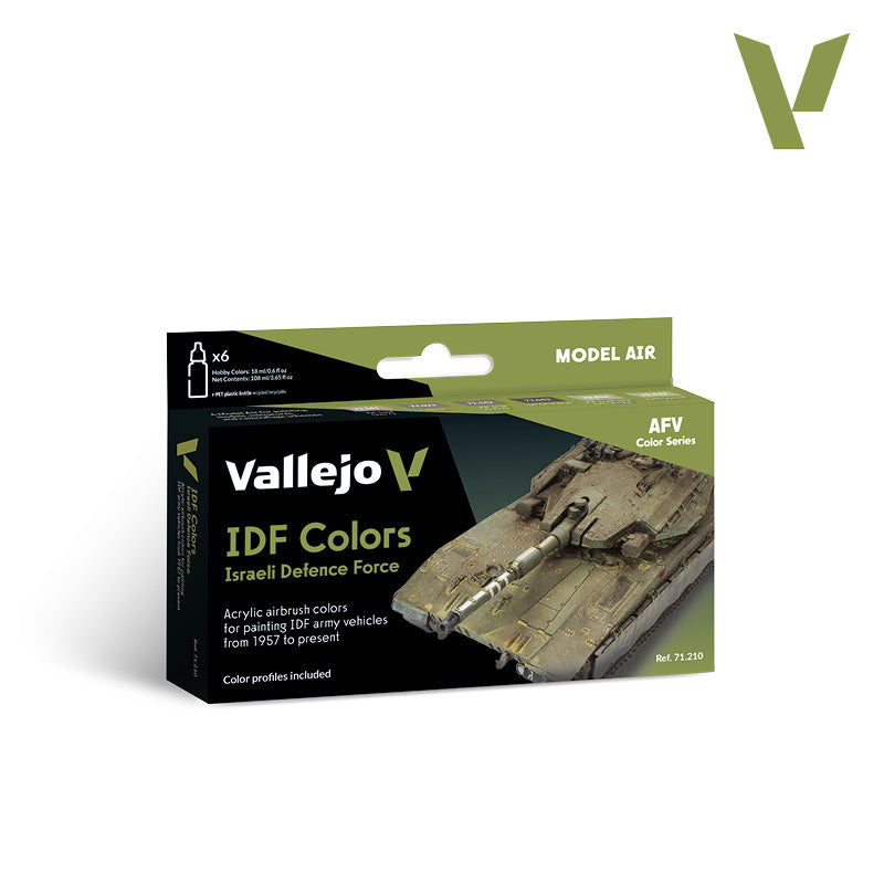 vallejo-model-air-set-6-x-18-ml-v-hicules-idf-forces-de-d-fense-isra-liennes image 1