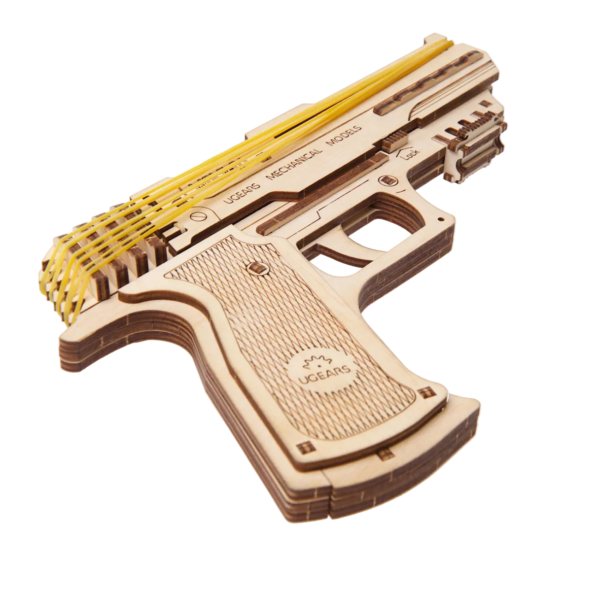 ugears-wolf-01-pistolet-m-canique-en-bois-construire image 2