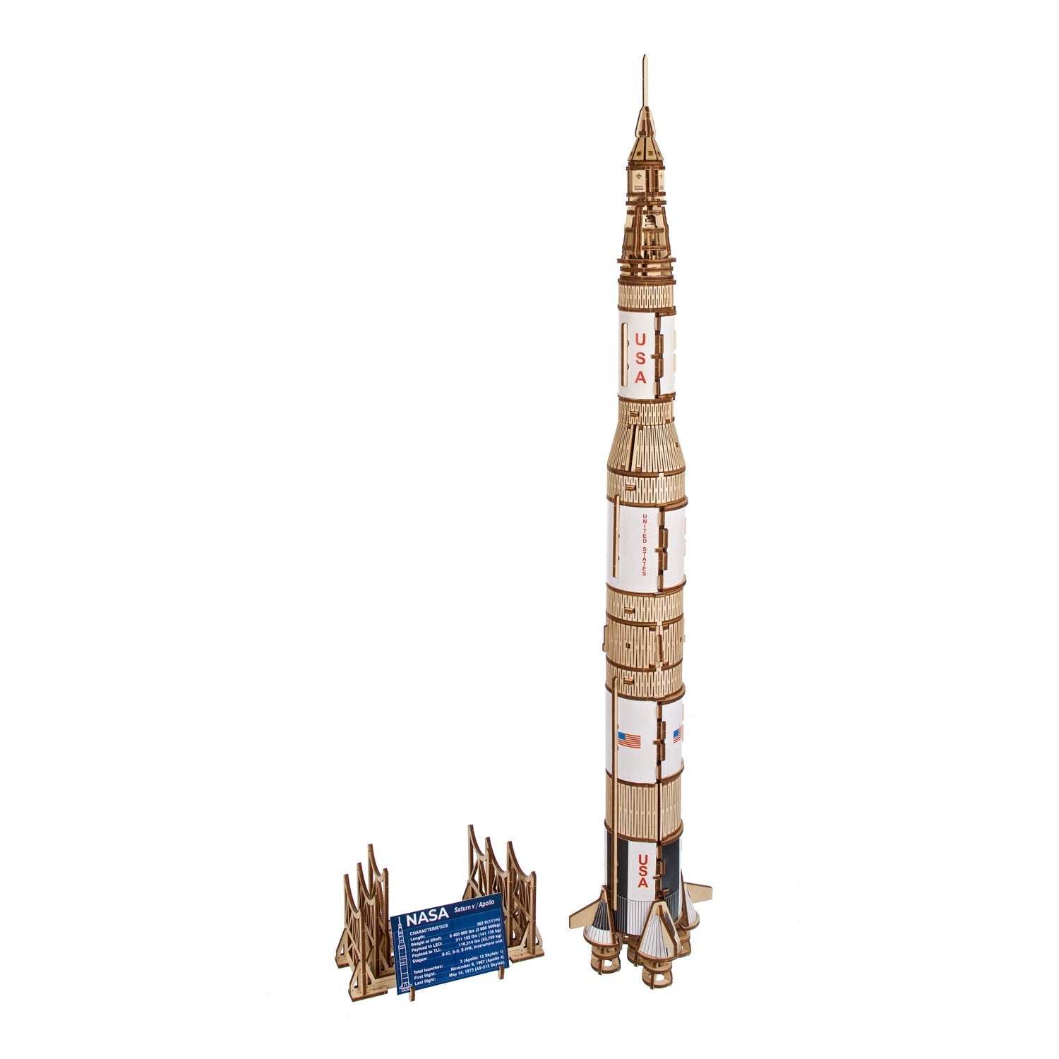 ugears-nasa-saturn-v-maquette-fus-e-bois-m-canique-assembler image 2