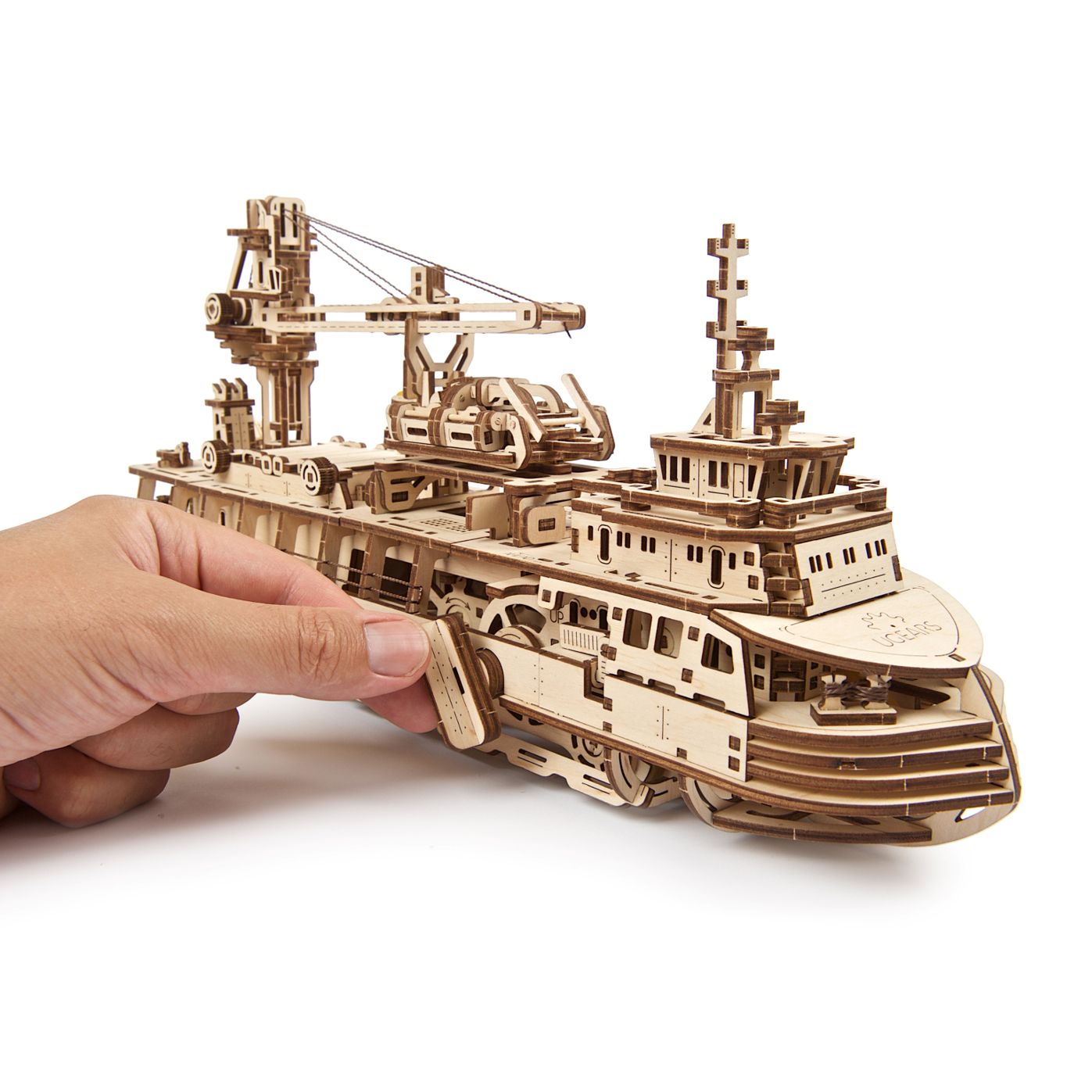 ugears-research-vessel-maquette-bateau-bois-m-canique-construire image 4
