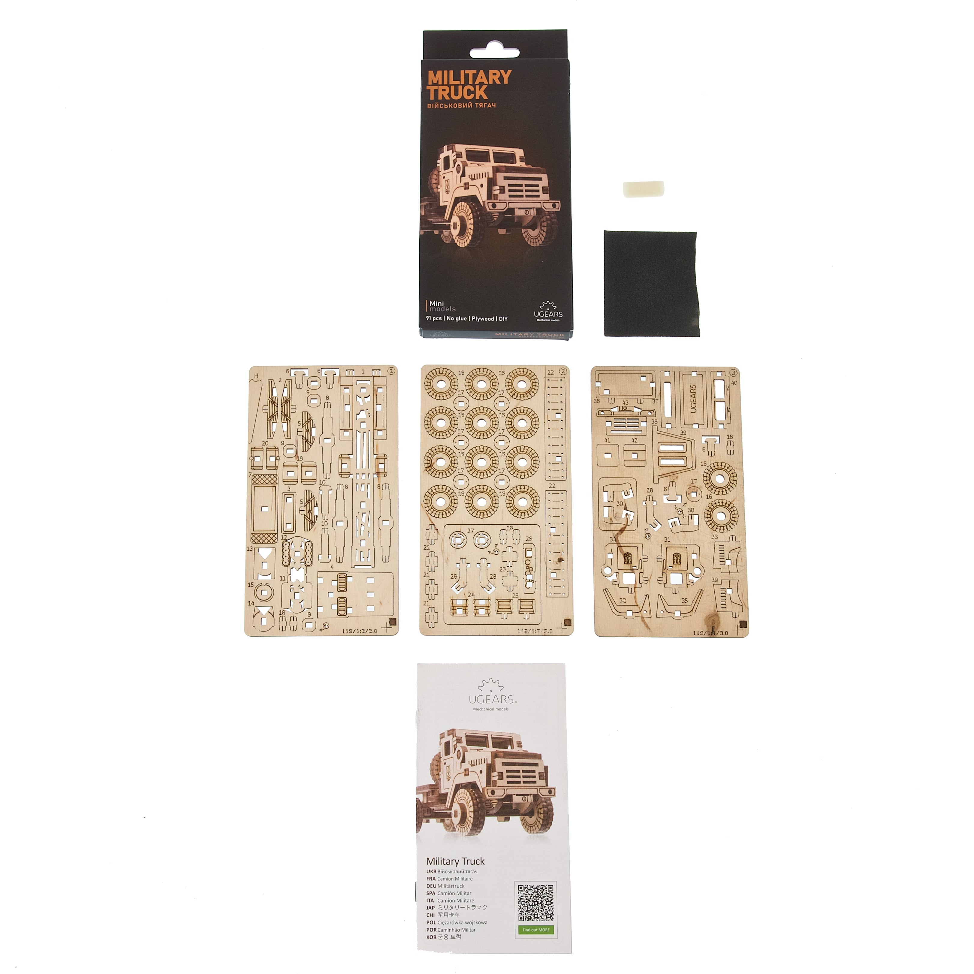ugears-military-truck-maquette-m-canique-en-bois-3-essieux image 5