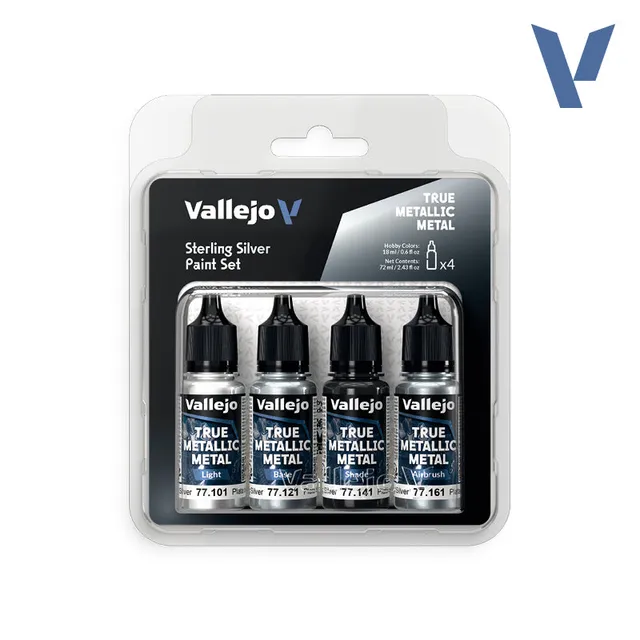 vallejo-set-sterling-silver-4-peintures-m-tal-true-metallic-pour-miniatures image 1