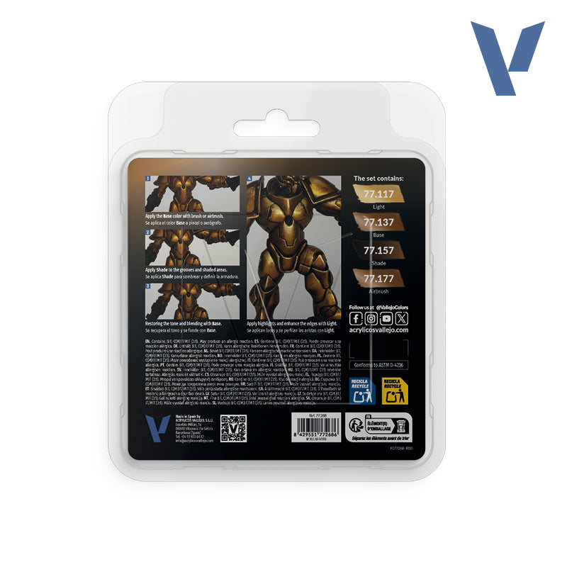 vallejo-true-metallic-set-or-arcano-4-x-18-ml-pour-miniatures image 2
