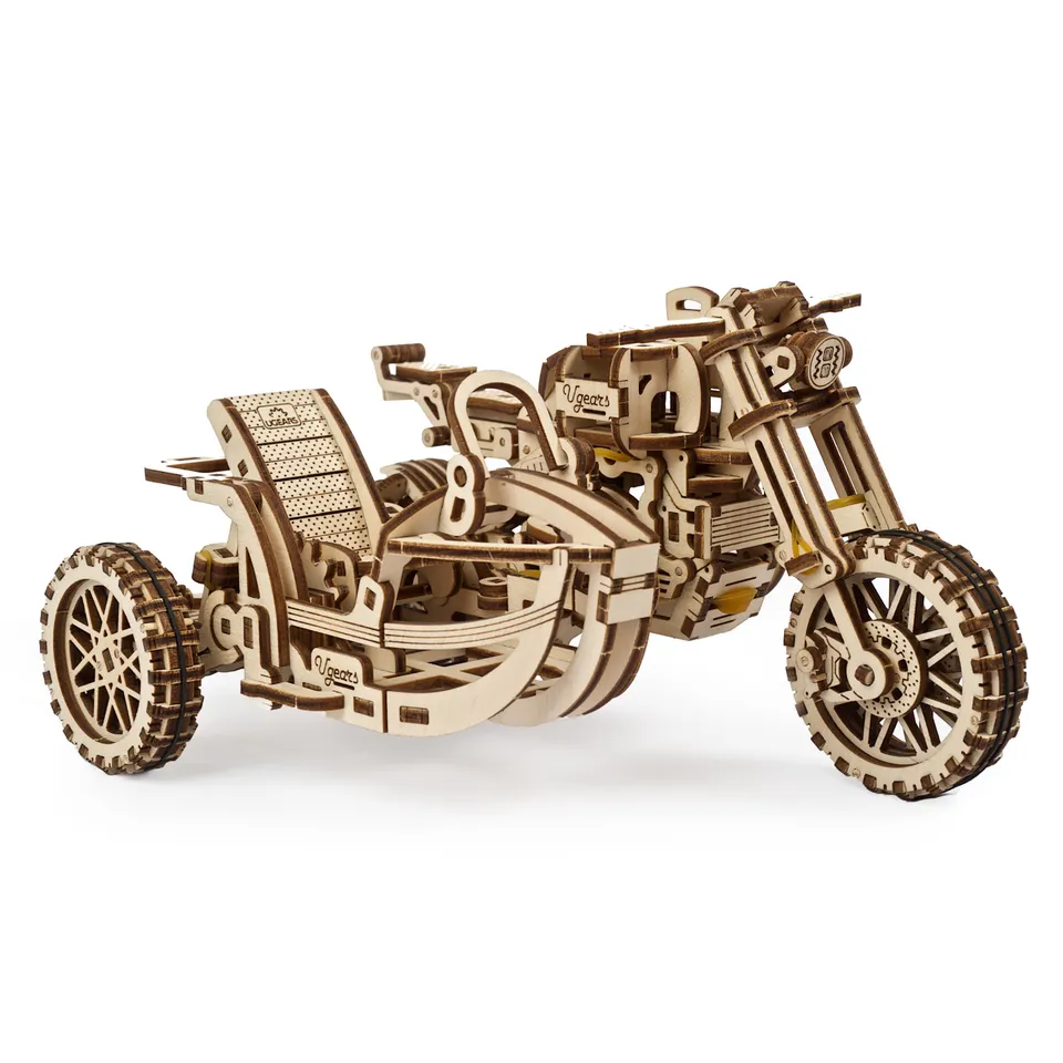 ugears-scrambler-ugr-10-motor-bike-with-sidecar-maquette-moto-bois image 1