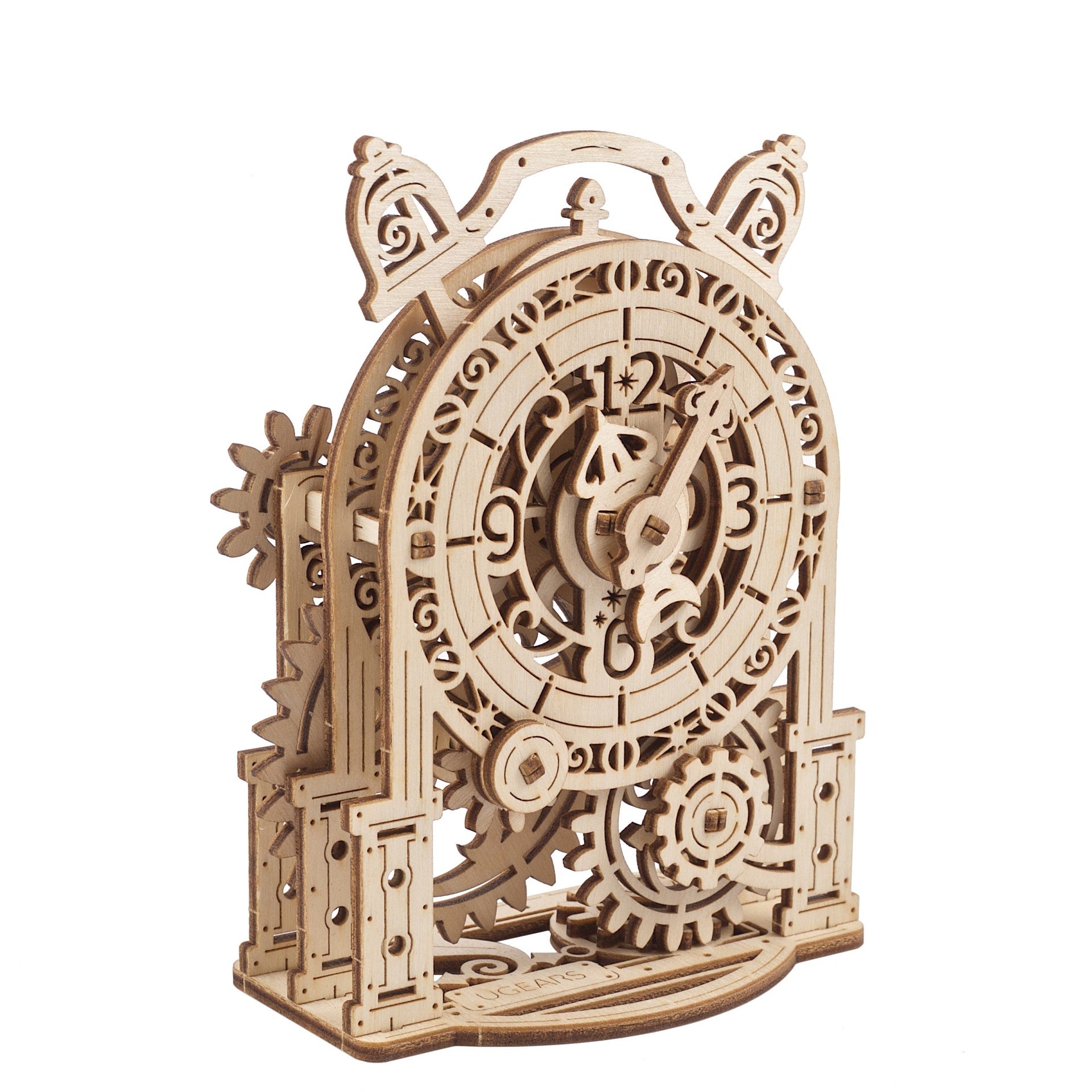 ugears-vintage-alarm-clock-r-veil-m-canique-en-bois image 3