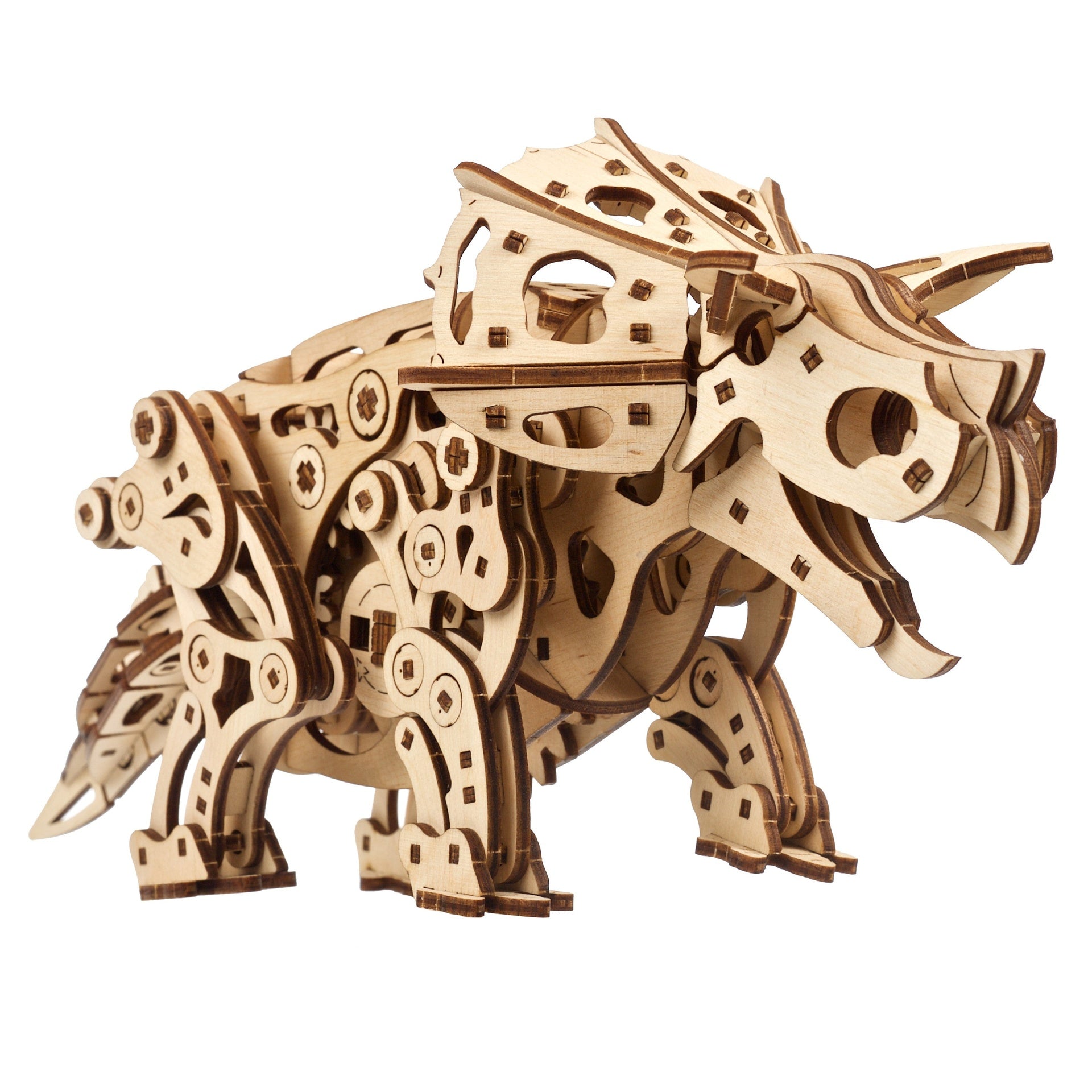 ugears-triceratops-dinosaure-m-canique-bois-automate image 1
