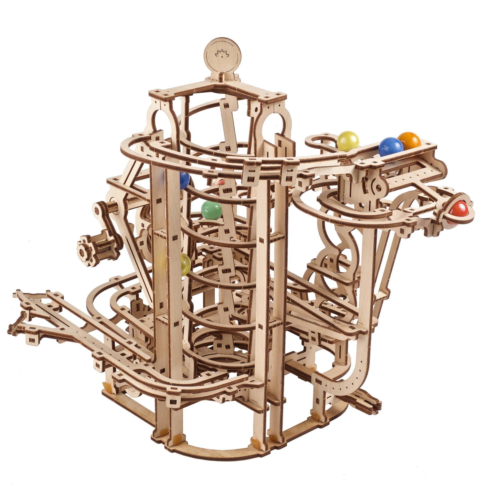 ugears-marble-run-spiral-hoist-circuit-de-billes-m-canique-en-bois image 3