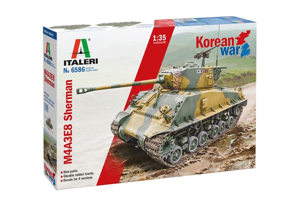 italeri-6586s-us-m4a3e8-sherman-korea-1-35-kit-char-plastique-coller image 1