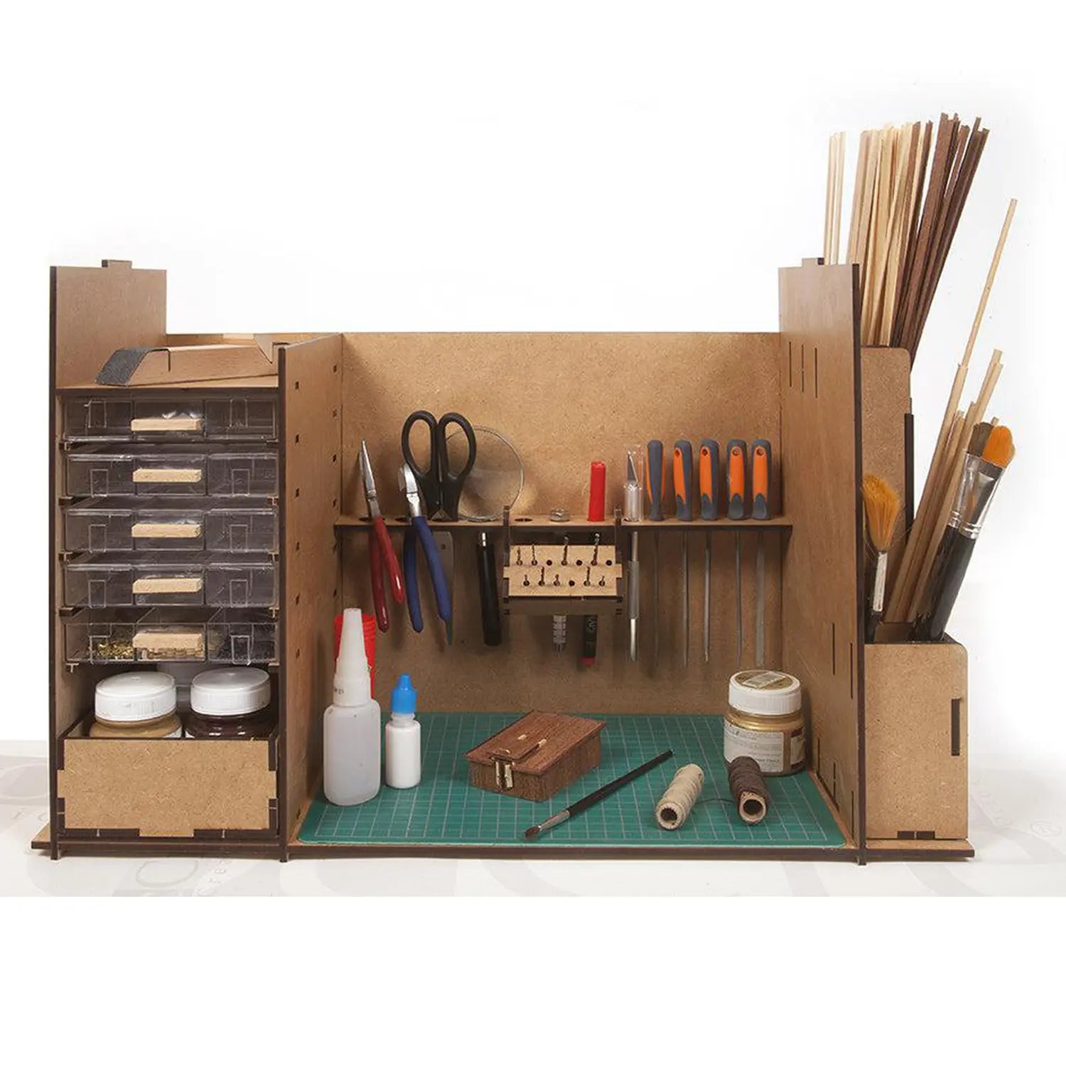 occre-atelier-mobile-organizer-kit-bois-monter-avec-tiroirs image 6