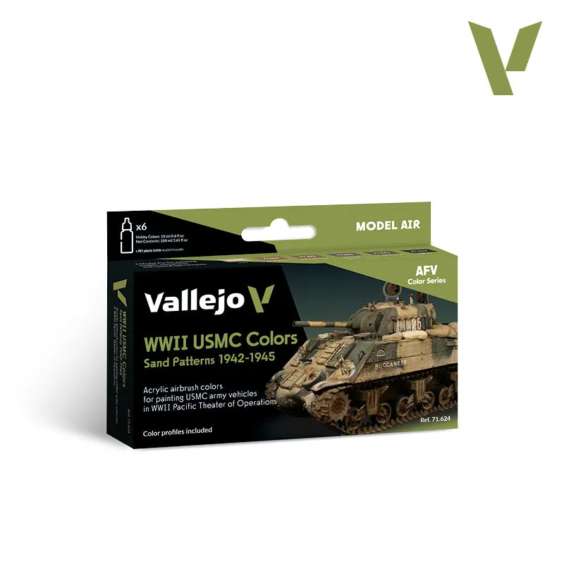 vallejo-model-air-set-6-couleurs-camouflages-usmc-sand-patterns-1942-1945-6-x-18 image 1