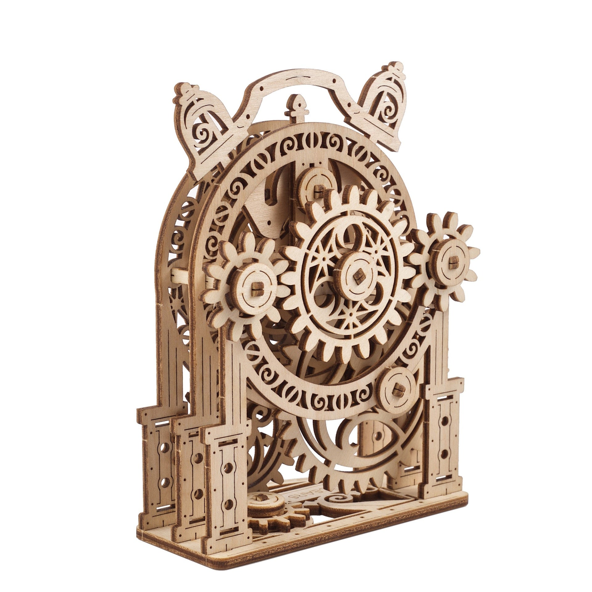 ugears-vintage-alarm-clock-r-veil-m-canique-en-bois image 2