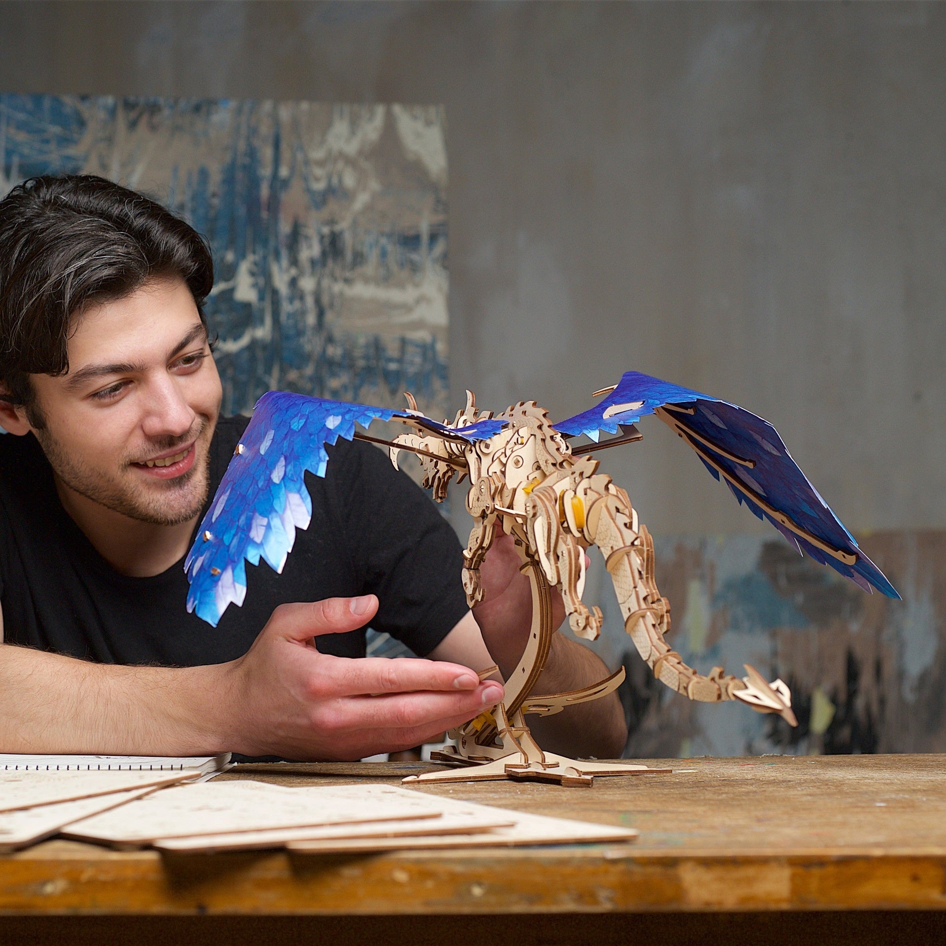 ugears-windstorm-dragon-automate-m-canique-en-bois-3d-construire image 7