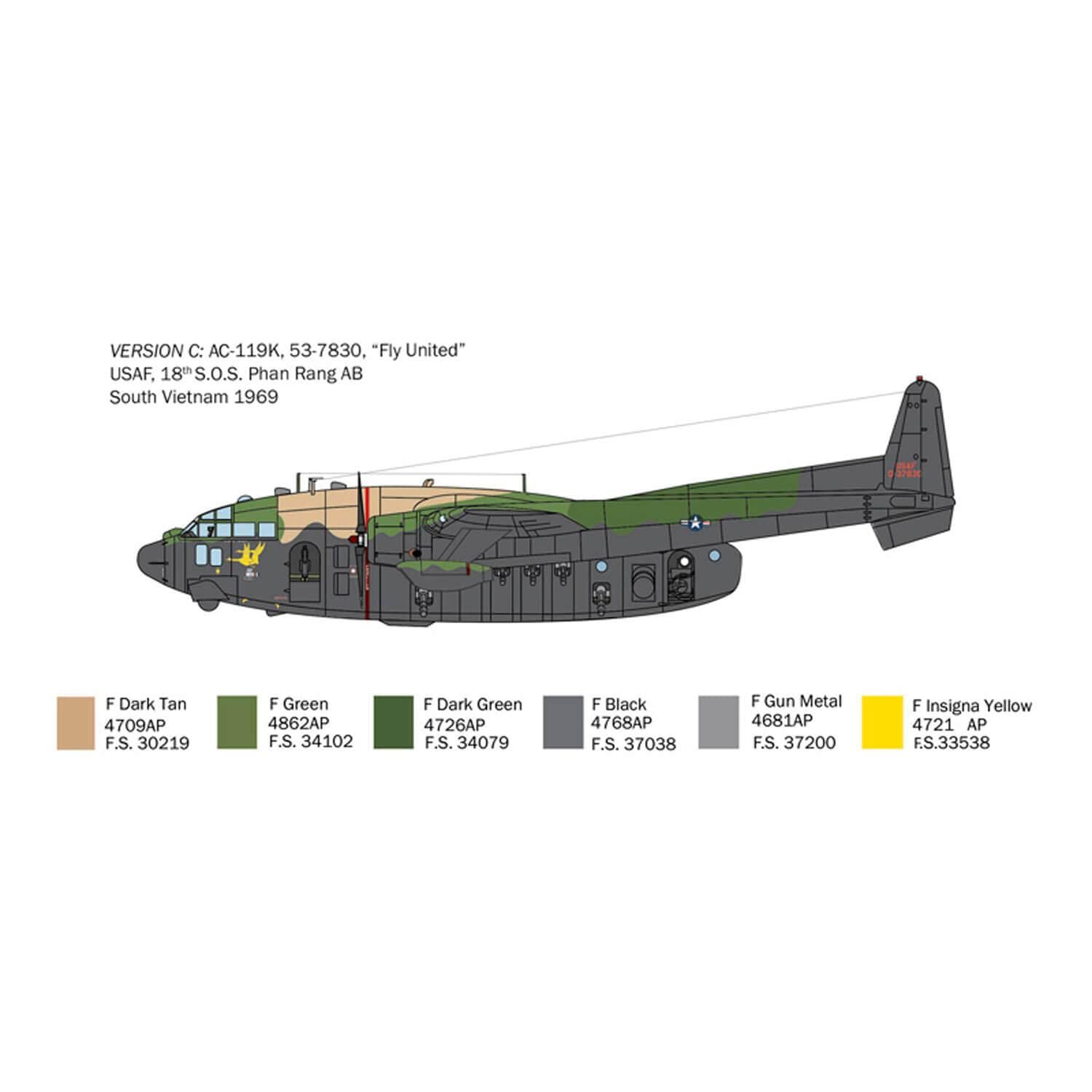 italeri-ac-119k-stinger-1468-maquette-avion-militaire-1-72 image 4