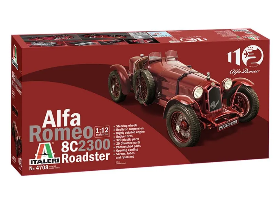 italeri-4708s-alfa-romeo-8c-2300-1931-33-maquette-voiture-plastique-rouge-chelle image 1