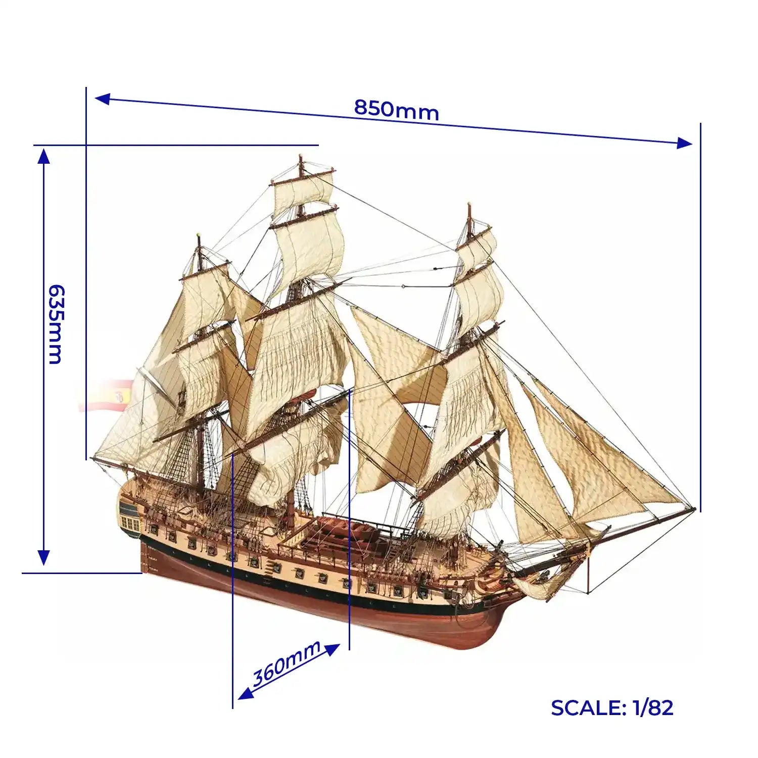 occre-fr-gate-diana-1792-mahonesa-kit-maquette-bateau-bois image 3