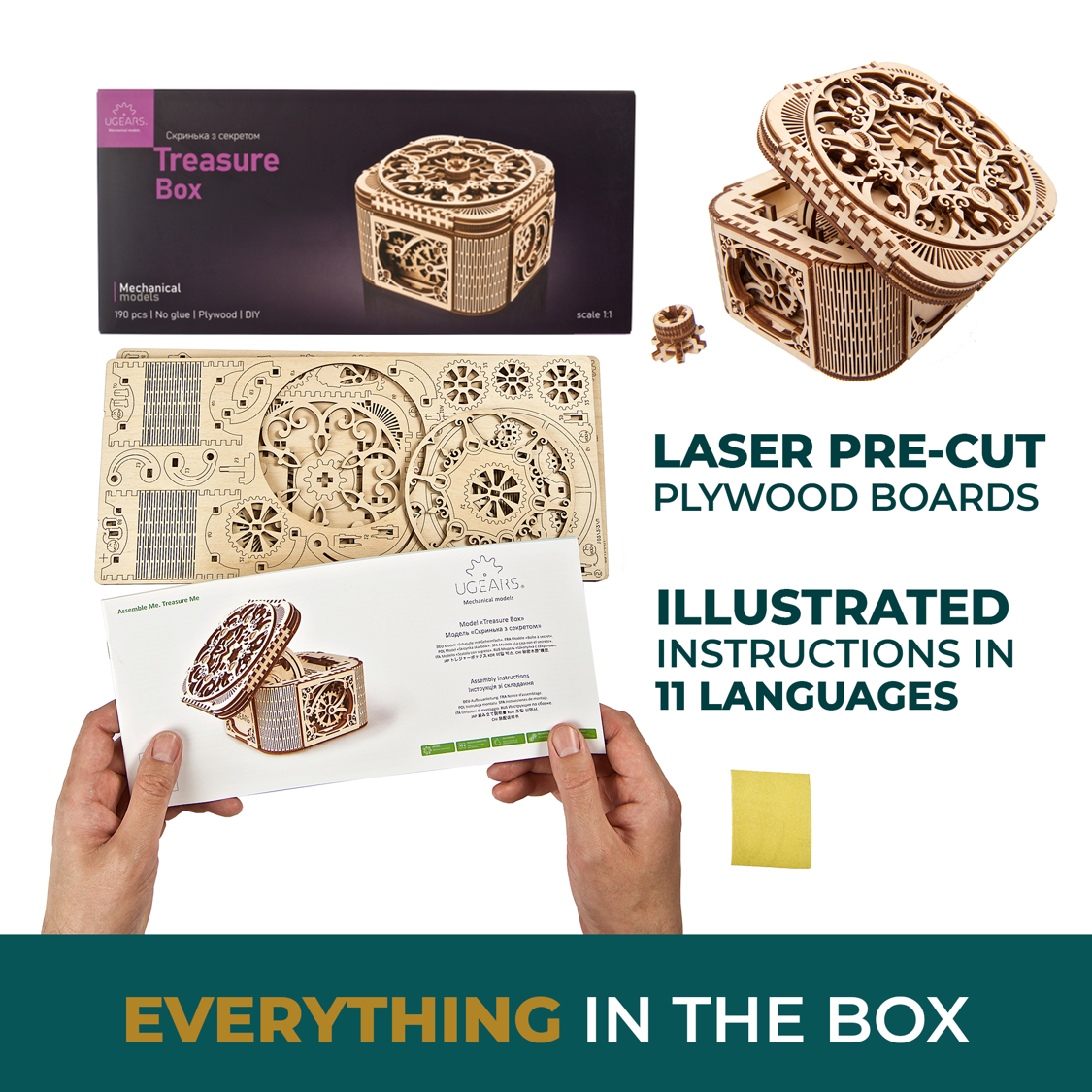 ugears-treasure-box-bo-te-tr-sors-m-canique-en-bois-construire image 6
