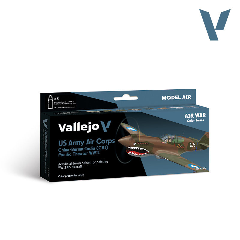 vallejo-model-air-set-8-x-18-ml-us-army-air-corps-cbi-pacifique image 1