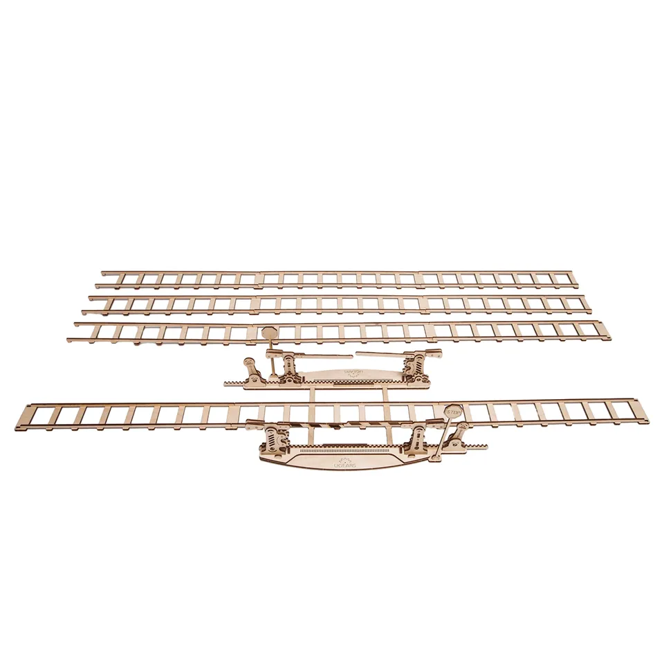 ugears-set-of-rails-with-crossing-rails-m-caniques-4-m-avec-passage-niveau image 1