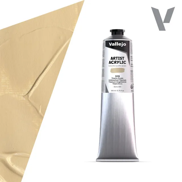vallejo-acrylique-beaux-arts-200-ml-titane-brut-peinture-artiste-opaque image 1