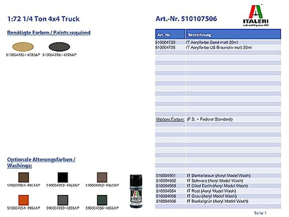italeri-7506-1-4-ton-4x4-utility-truck-jeep-willys-maquette-1-72 image 4