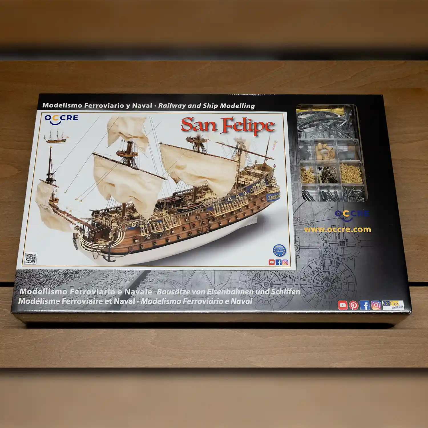 occre-san-felipe-maquette-bateau-bois-avec-voiles-et-plaque image 4