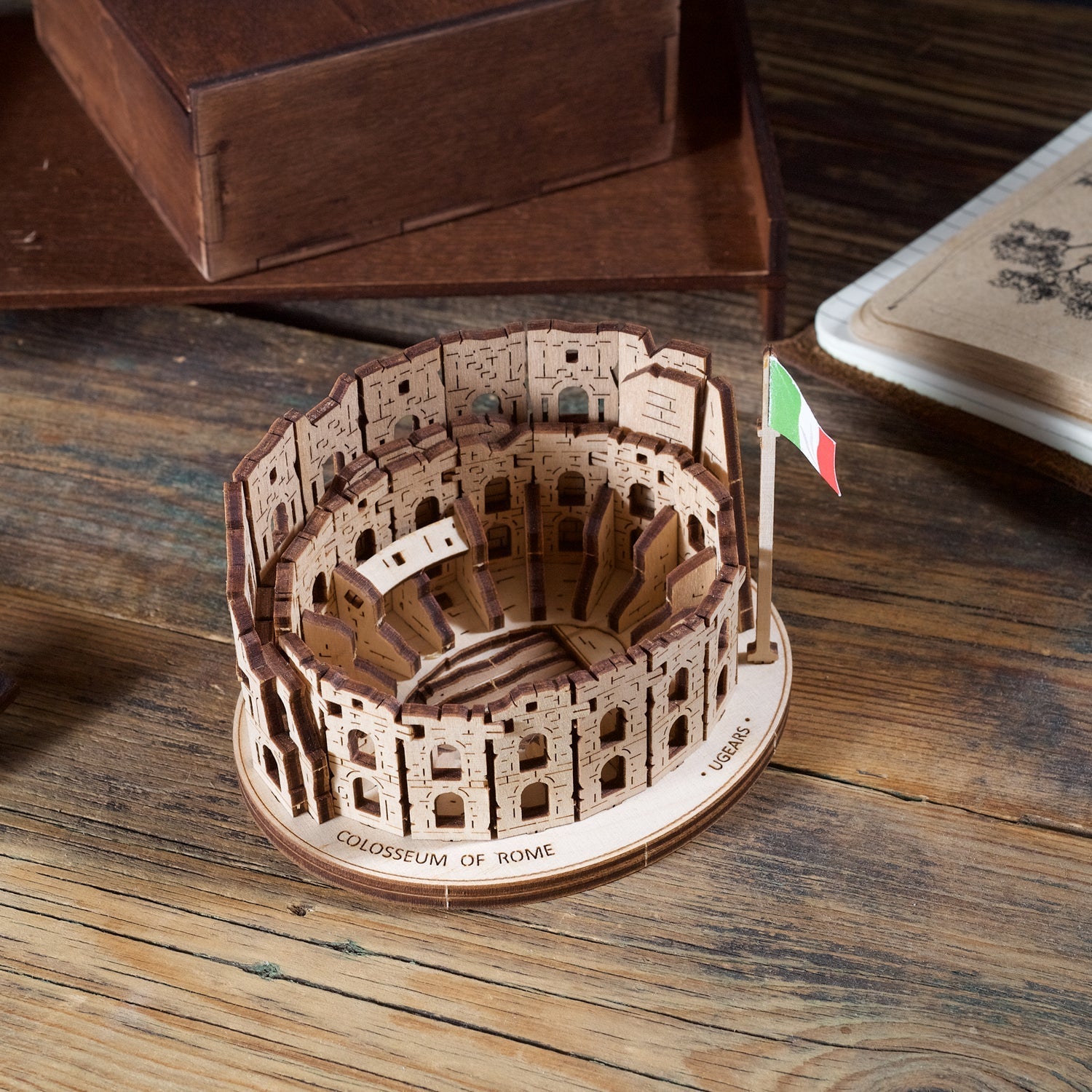 ugears-rome-colosseum-maquette-en-bois-3d-assembler image 7