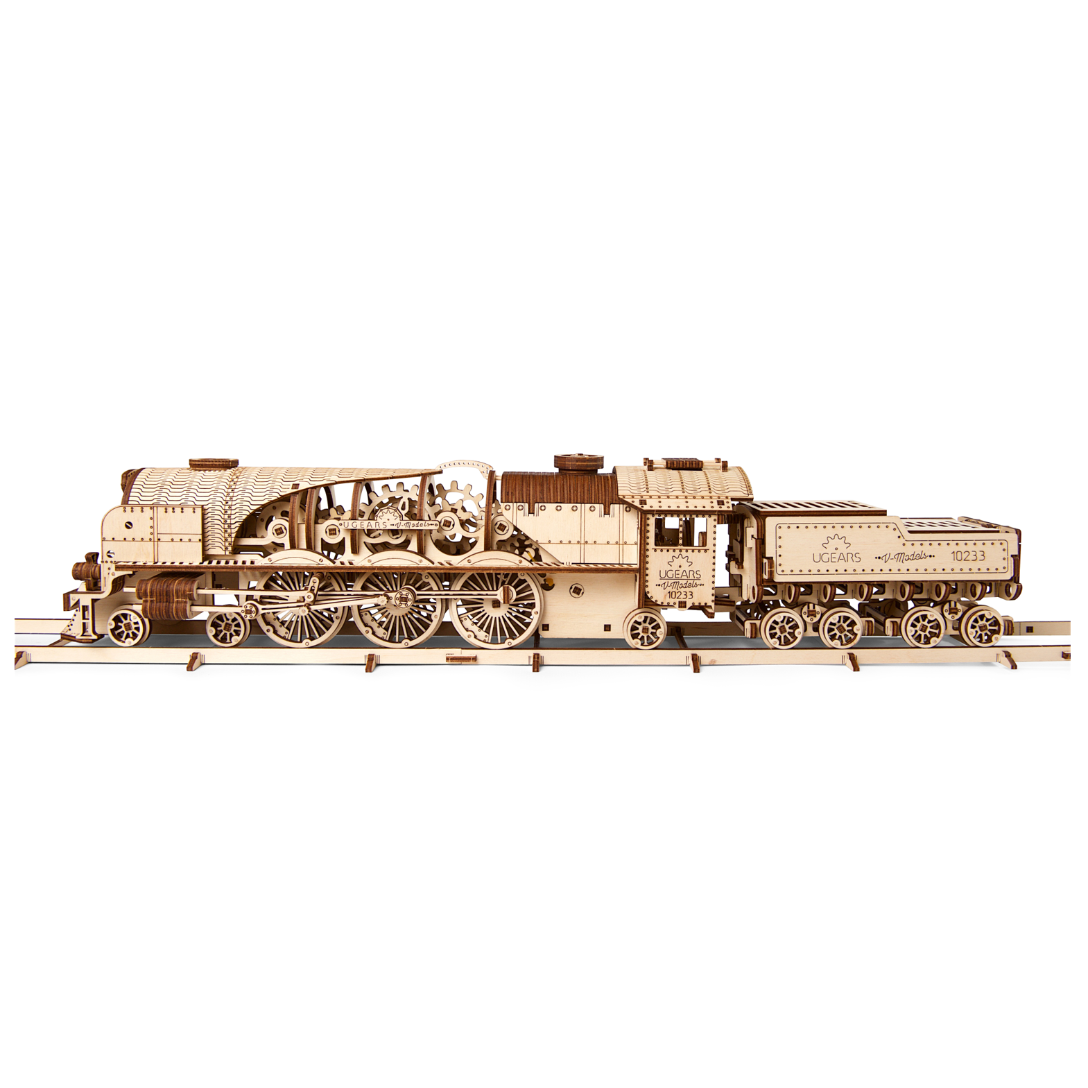 ugears-v-express-steam-train-with-tender-maquette-m-canique-bois image 3