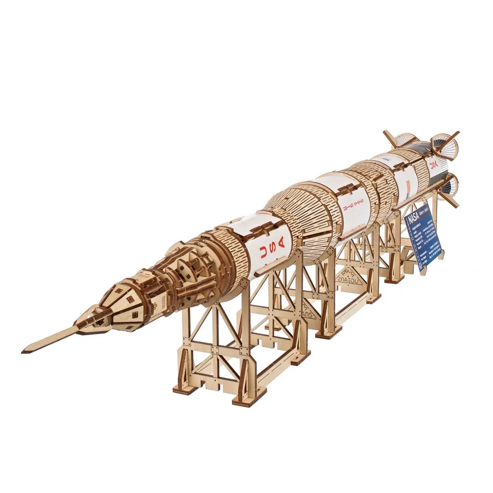 ugears-nasa-saturn-v-maquette-fus-e-bois-m-canique-assembler image 1