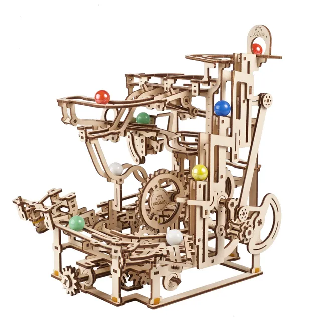 ugears-marble-run-tiered-hoist-circuit-billes-bois image 1