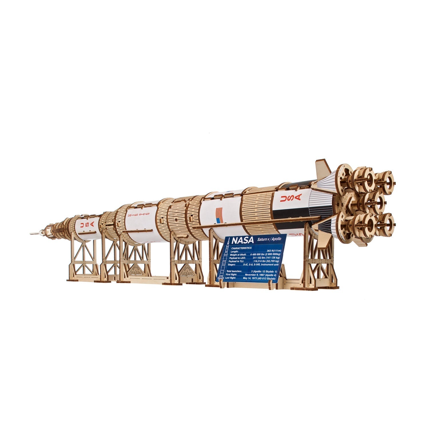ugears-nasa-saturn-v-maquette-fus-e-bois-m-canique-assembler image 4