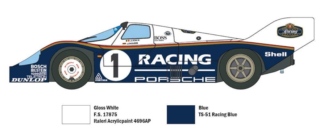 italeri-porsche-956-maquette-voiture-plastique-monter image 7
