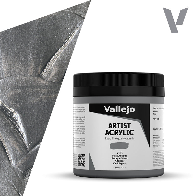 vallejo-belle-arti-peinture-acrylique-argent-antique-500-ml image 1