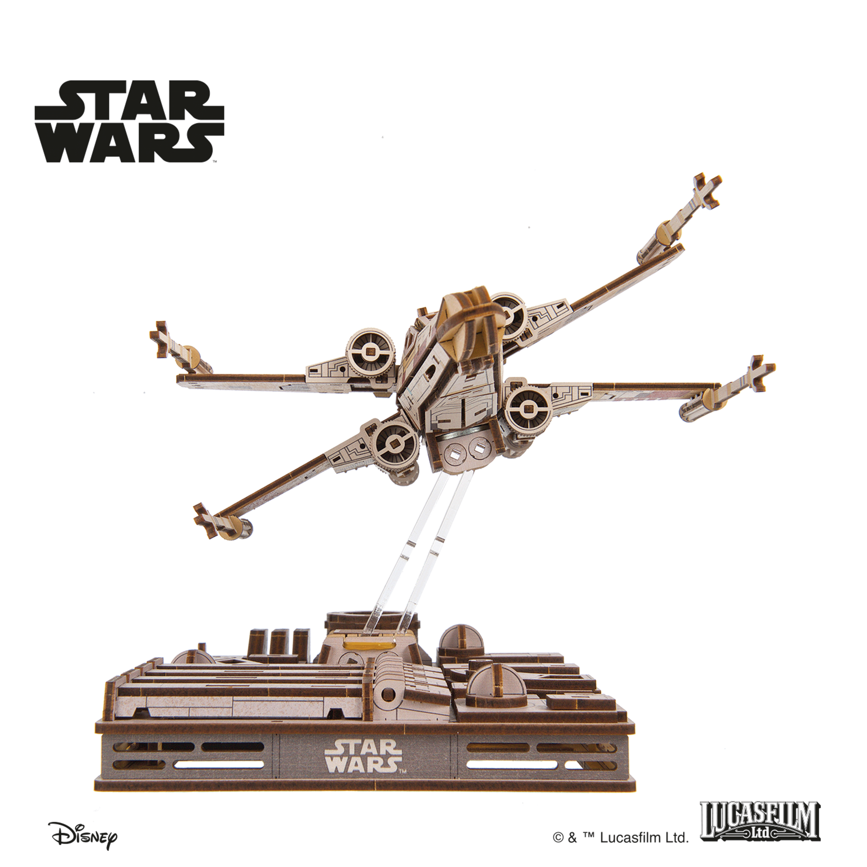 ugears-luke-skywalker-s-x-wing-starfighter-maquette-m-canique-en-bois-3d image 5