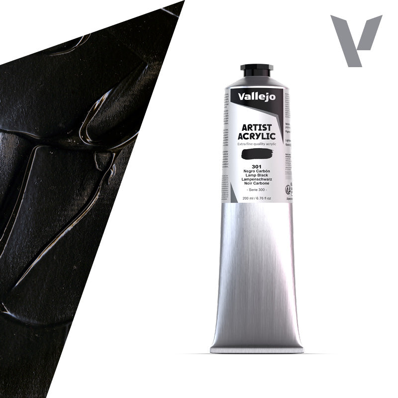 vallejo-acrylique-beaux-arts-noir-carbone-200-ml-noir-opaque-mat image 1