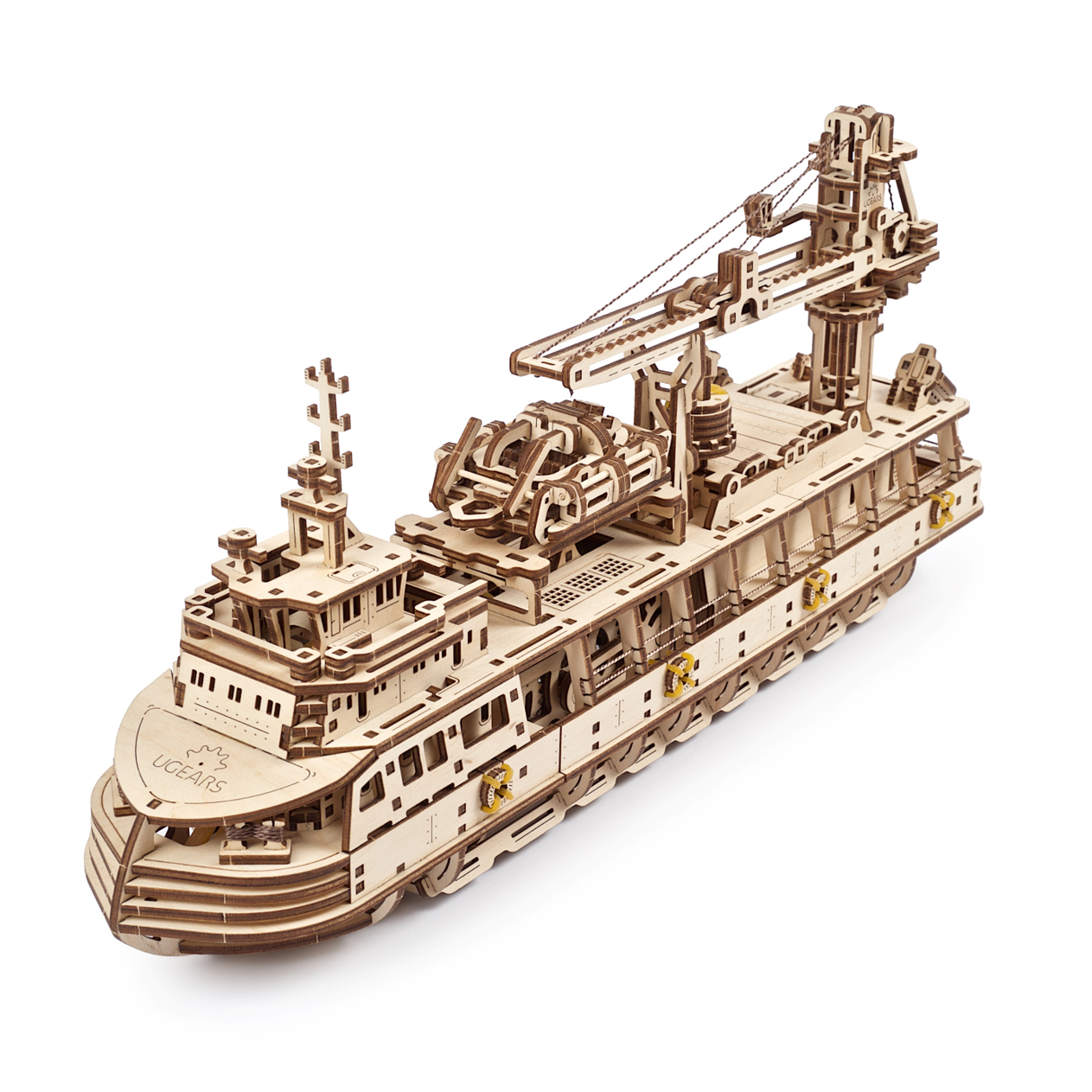 ugears-research-vessel-maquette-bateau-bois-m-canique-construire image 3