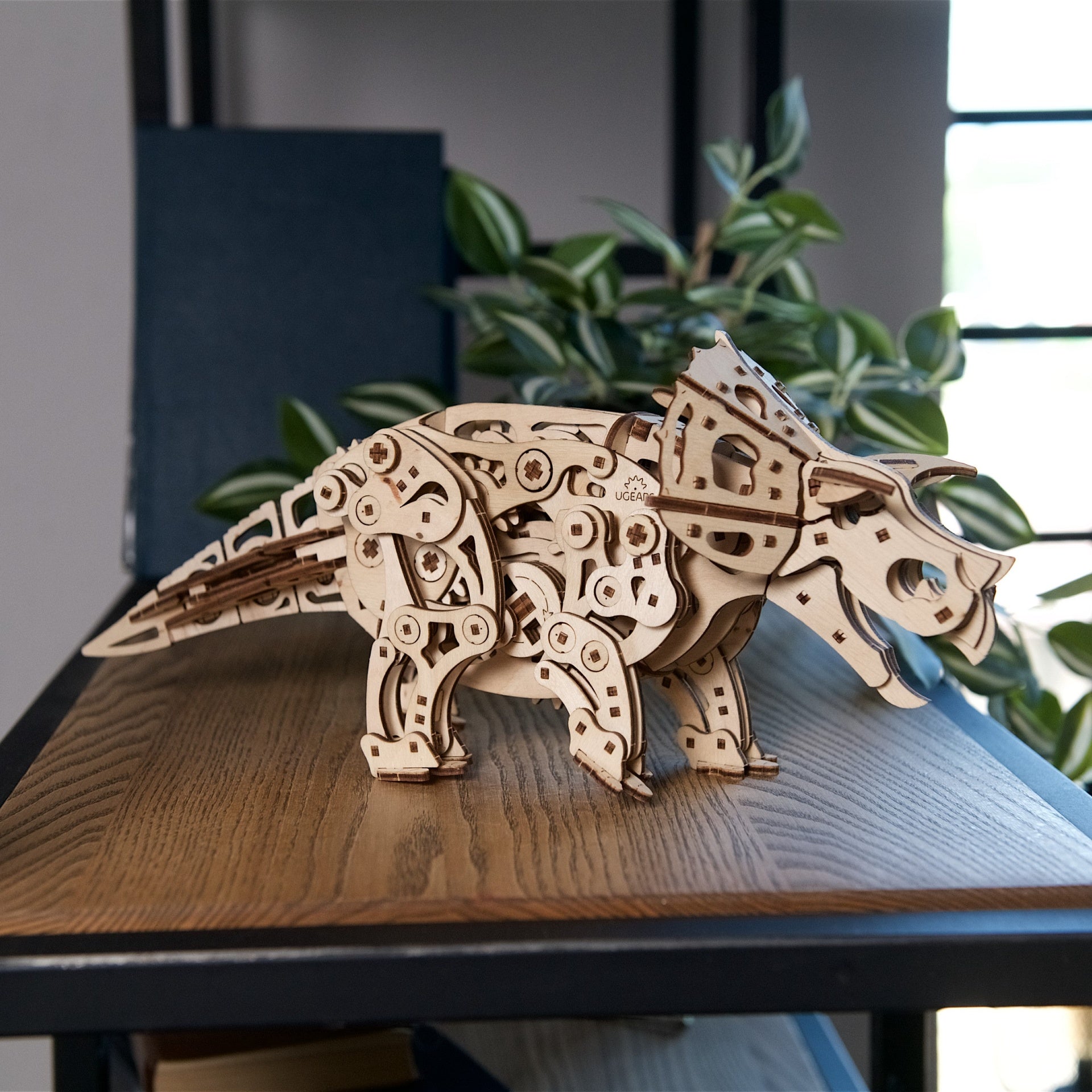 ugears-triceratops-dinosaure-m-canique-bois-automate image 8