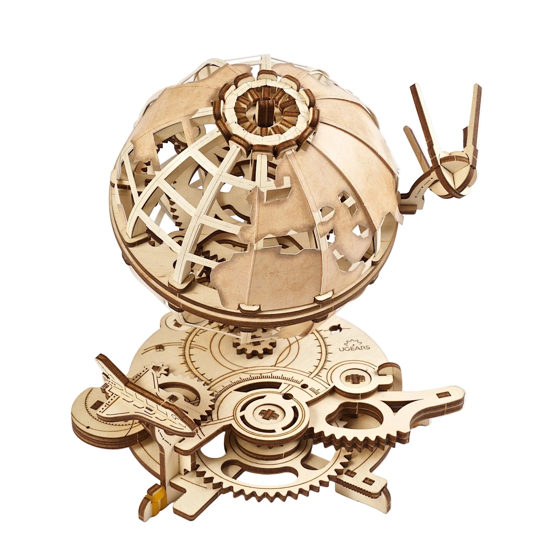 ugears-globus-maquette-m-canique-en-bois-globe-terrestre-rotatif image 2