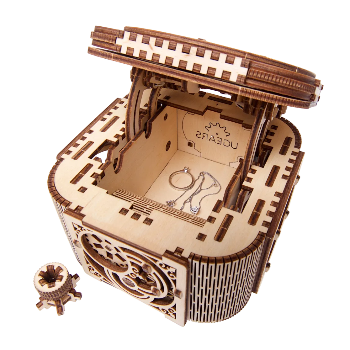 ugears-treasure-box-bo-te-tr-sors-m-canique-en-bois-construire image 3
