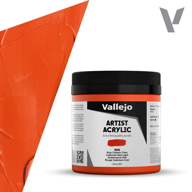 vallejo-acrylique-beaux-arts-rouge-cadmium-clair-500-ml image 1